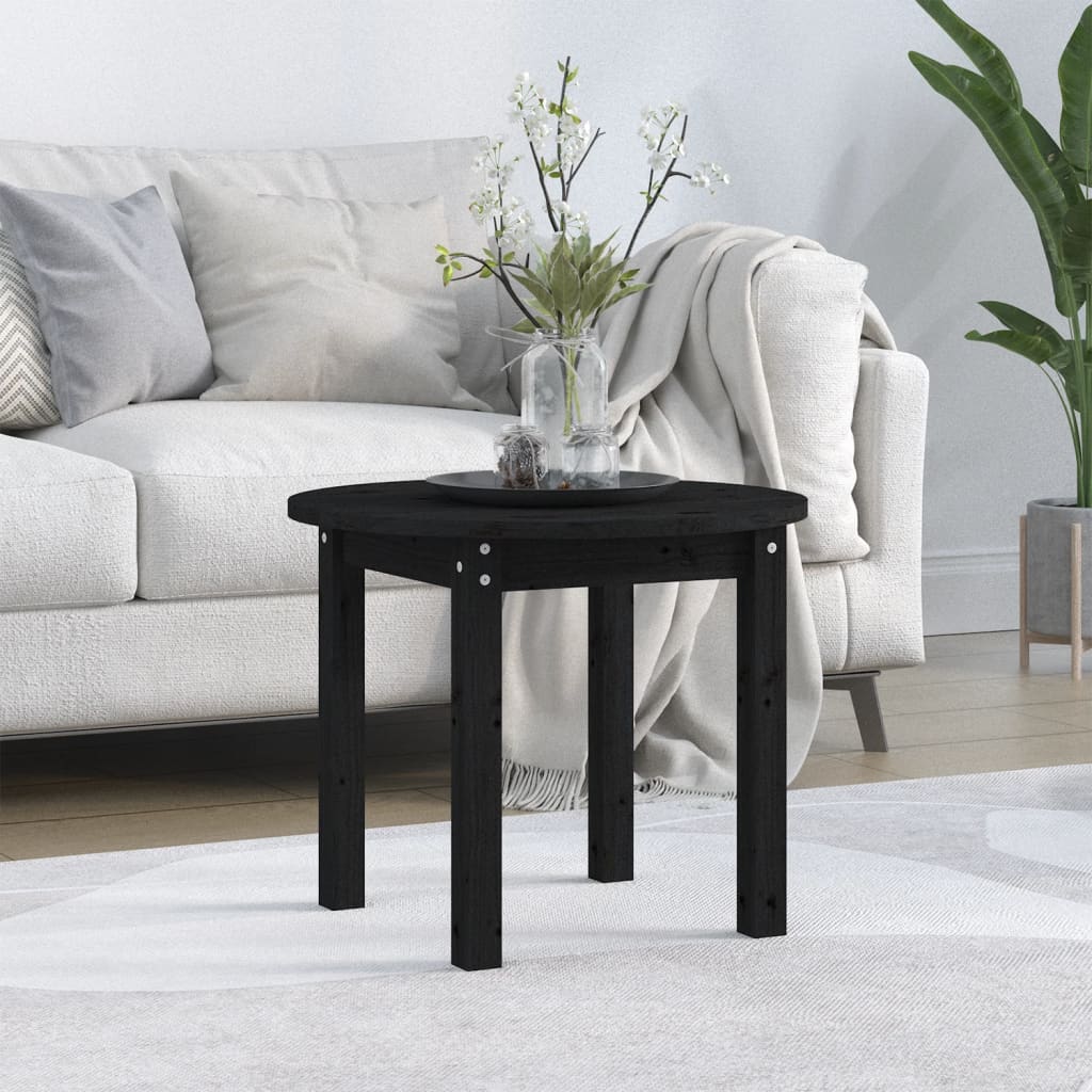 Salontafel Massief Grenenhout Ø 55 x 45 cm Zwart