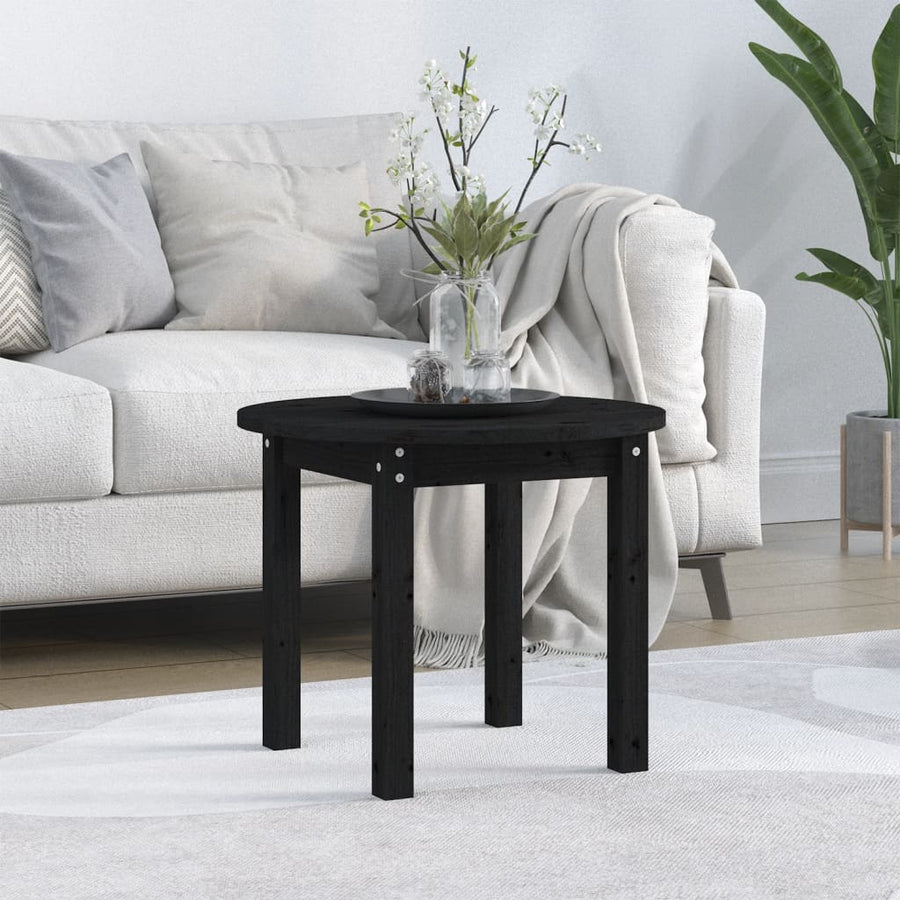 Salontafel Massief Grenenhout Ø 55 x 45 cm Zwart