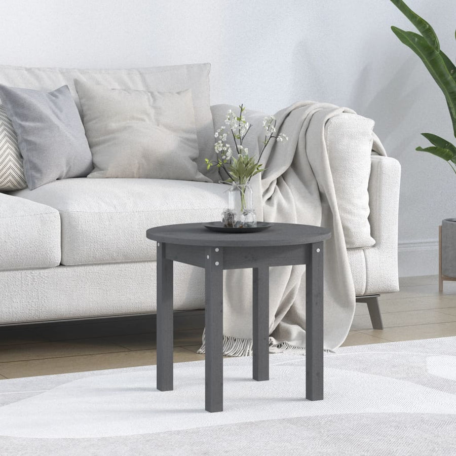 Salontafel Ø 45X40 Cm Massief Grenenhout Grijs