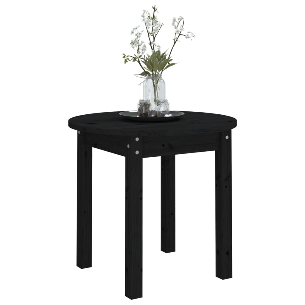 Salontafel Ø 45X40 Cm Massief Grenenhout Zwart