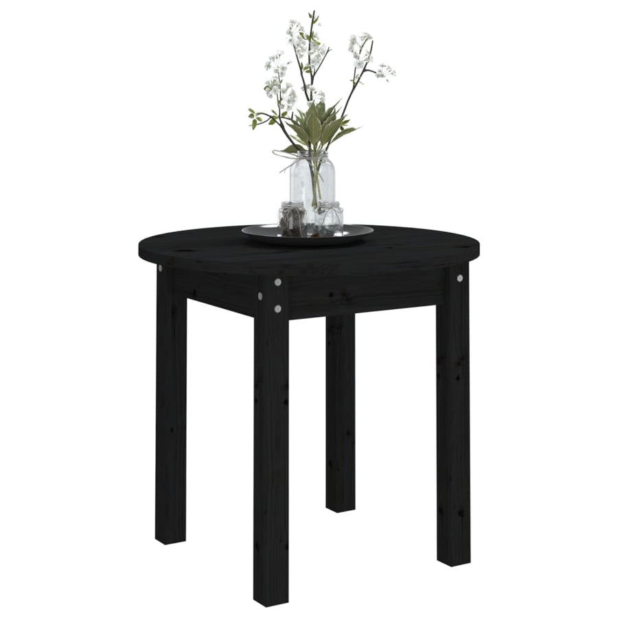 Salontafel Ø 45X40 Cm Massief Grenenhout Zwart
