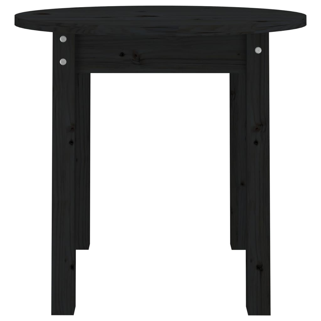 Salontafel Ø 45X40 Cm Massief Grenenhout Zwart