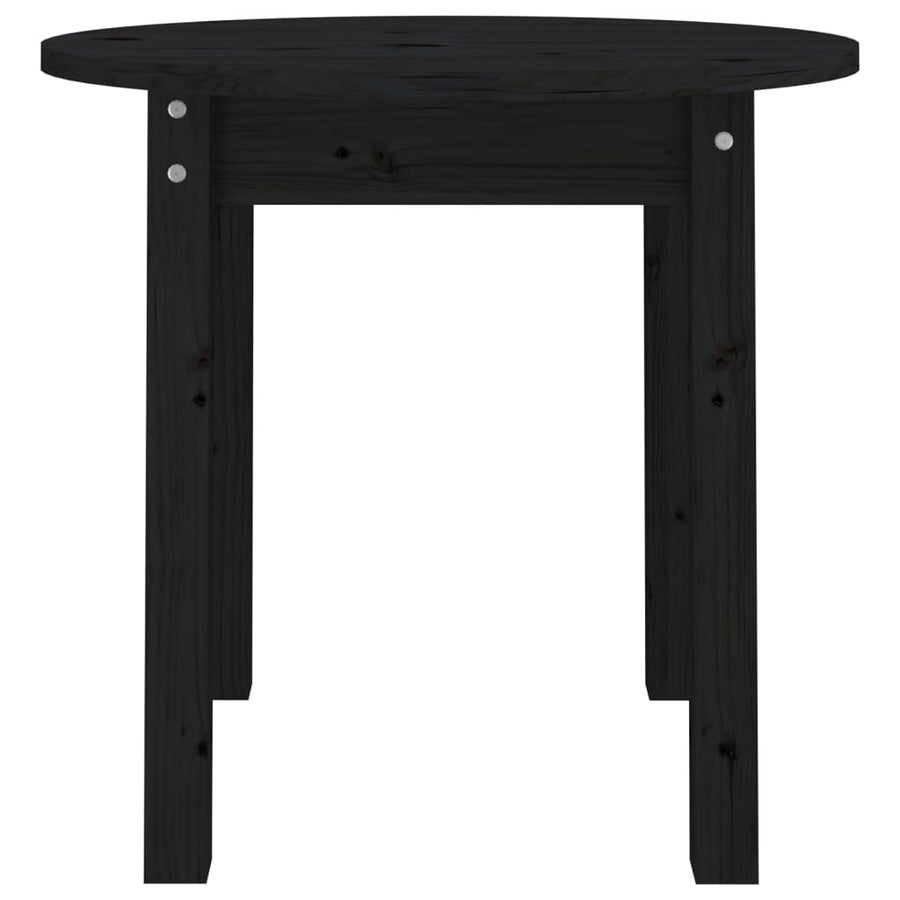 Salontafel Ø 45X40 Cm Massief Grenenhout Zwart