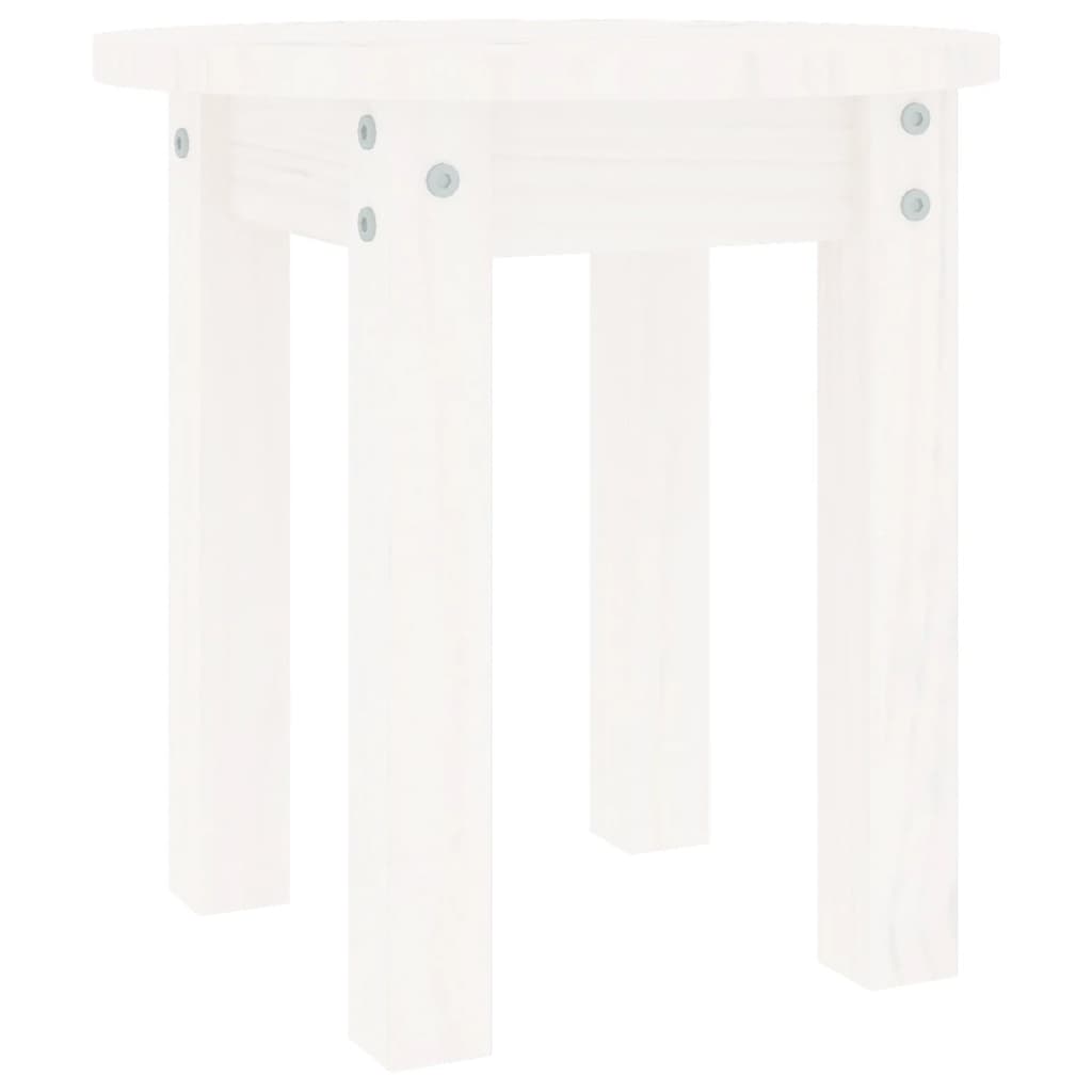 Salontafel Ø 35X35 Cm Massief Grenenhout Wit
