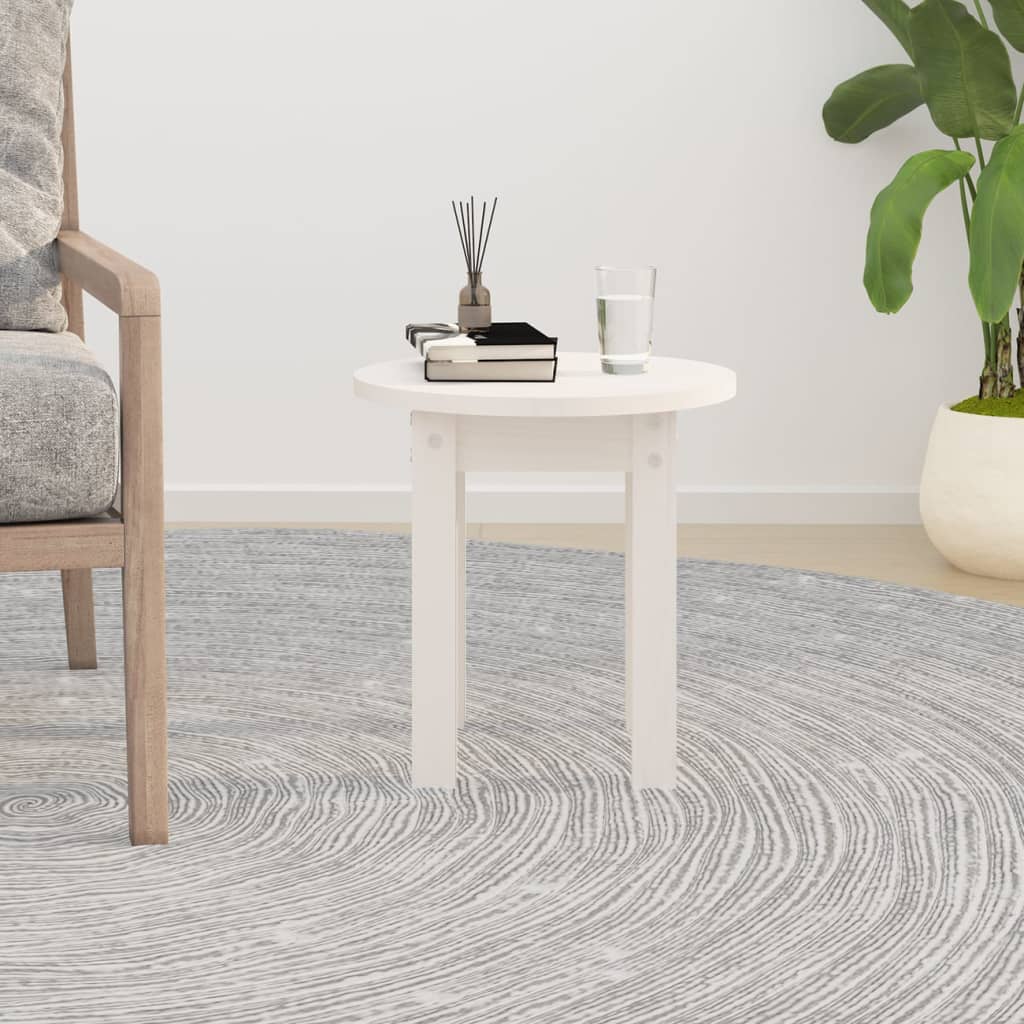 Salontafel Ø 35X35 Cm Massief Grenenhout Wit