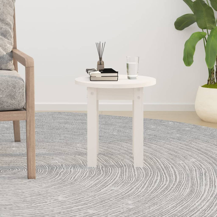 Salontafel Ø 35X35 Cm Massief Grenenhout Wit