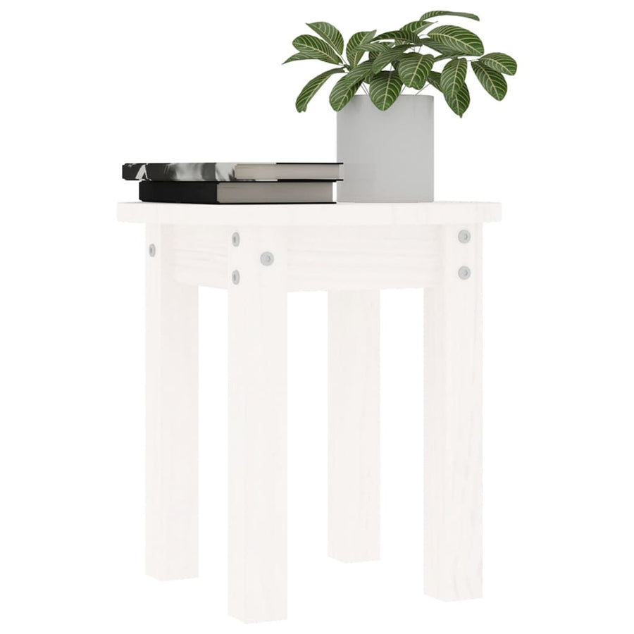 Salontafel Ø 35X35 Cm Massief Grenenhout Wit