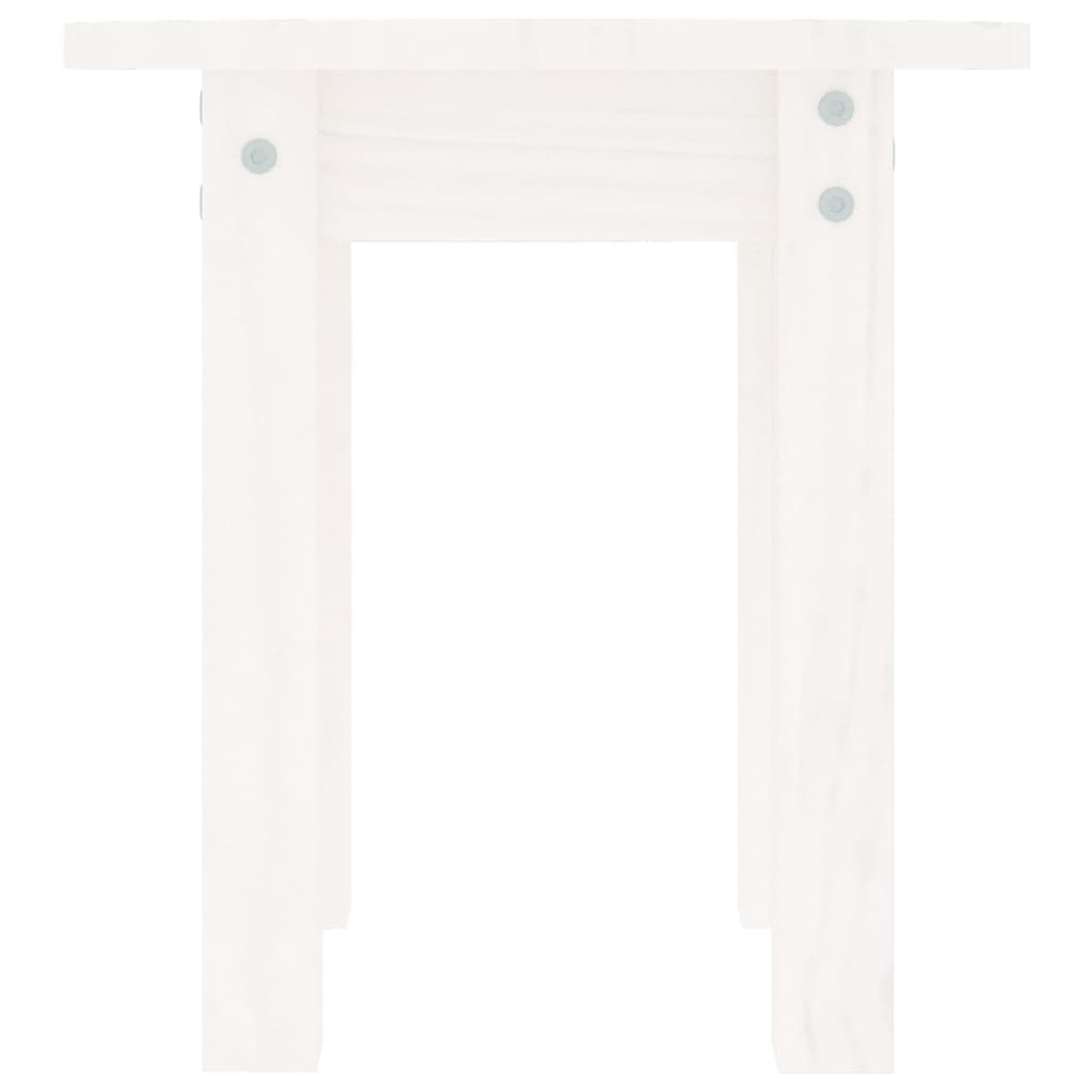 Salontafel Ø 35X35 Cm Massief Grenenhout Wit