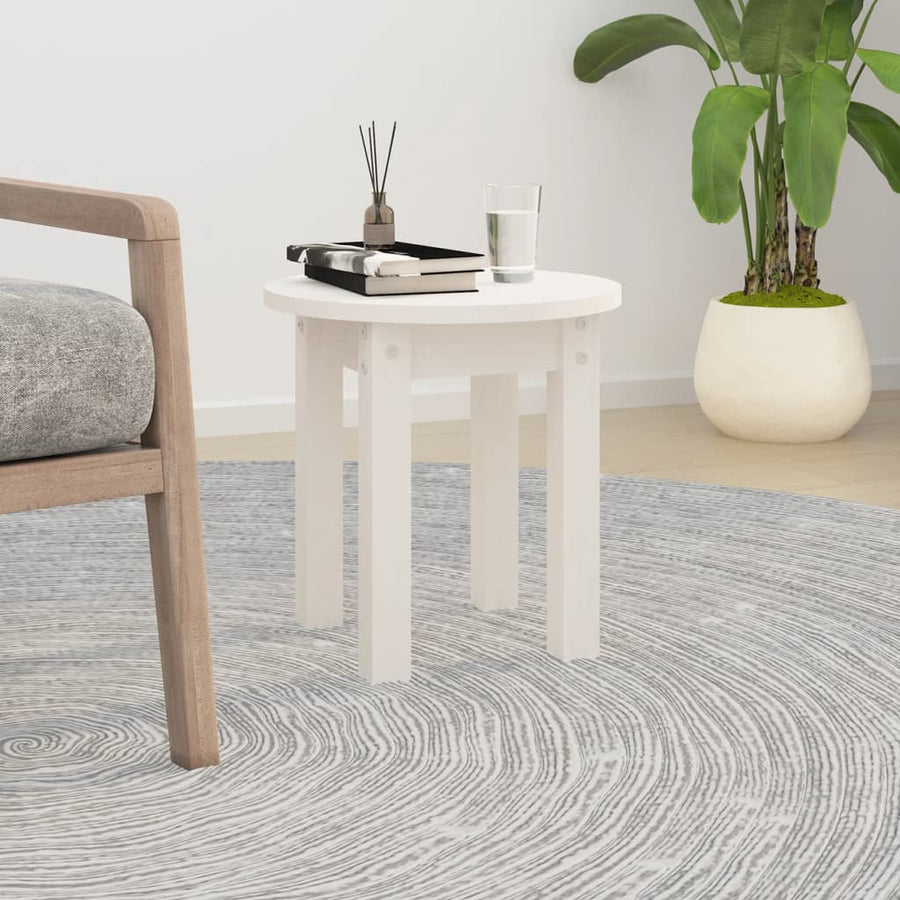 Salontafel Ø 35X35 Cm Massief Grenenhout Wit