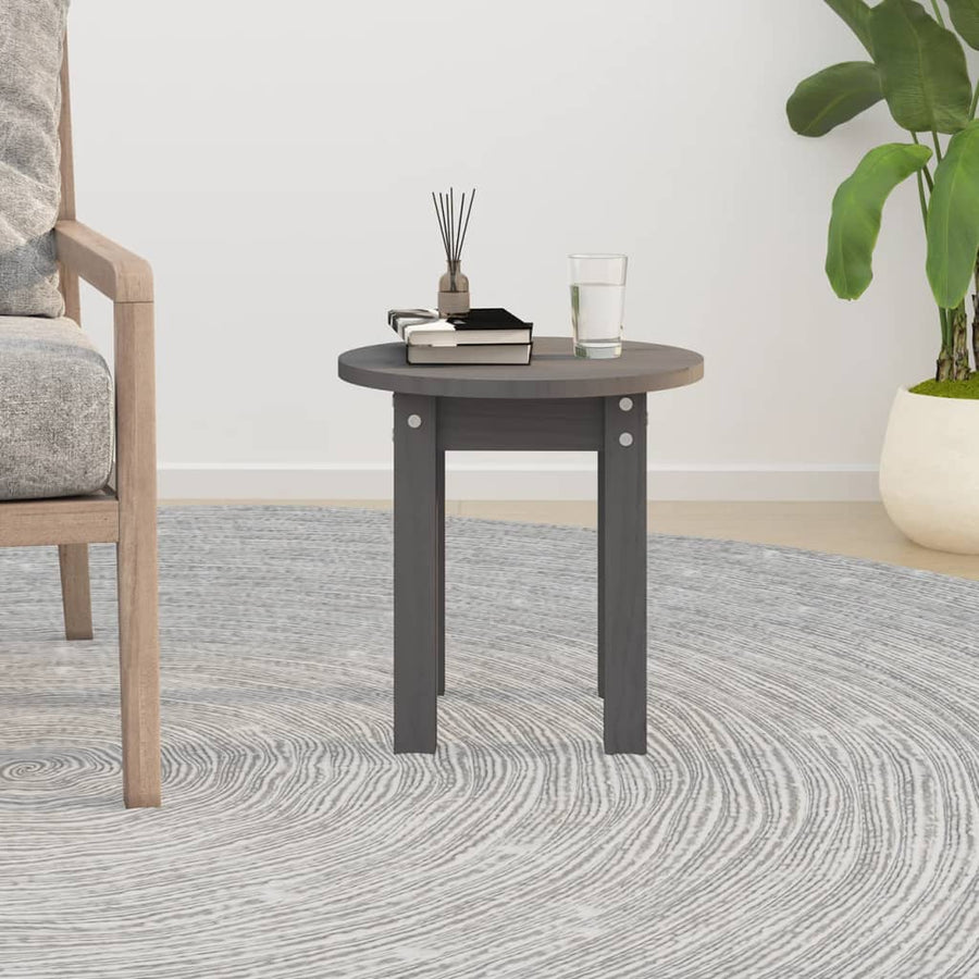 Salontafel Ø 35X35 Cm Massief Grenenhout Grijs