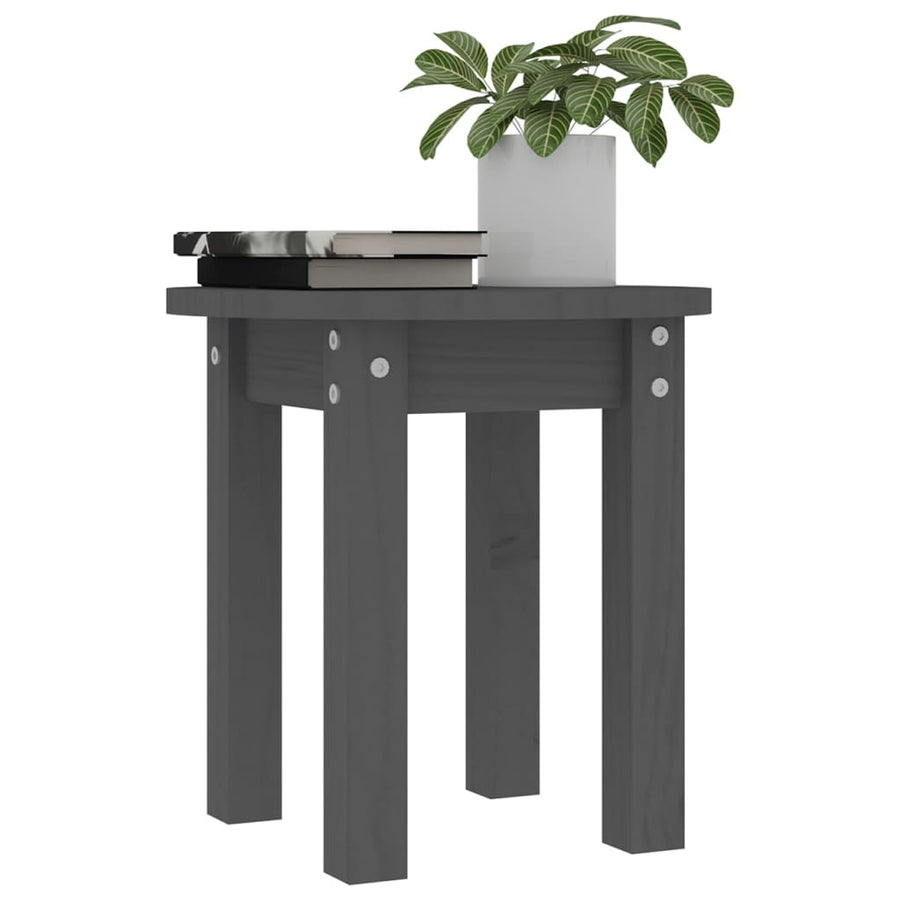 Salontafel Ø 35X35 Cm Massief Grenenhout Grijs