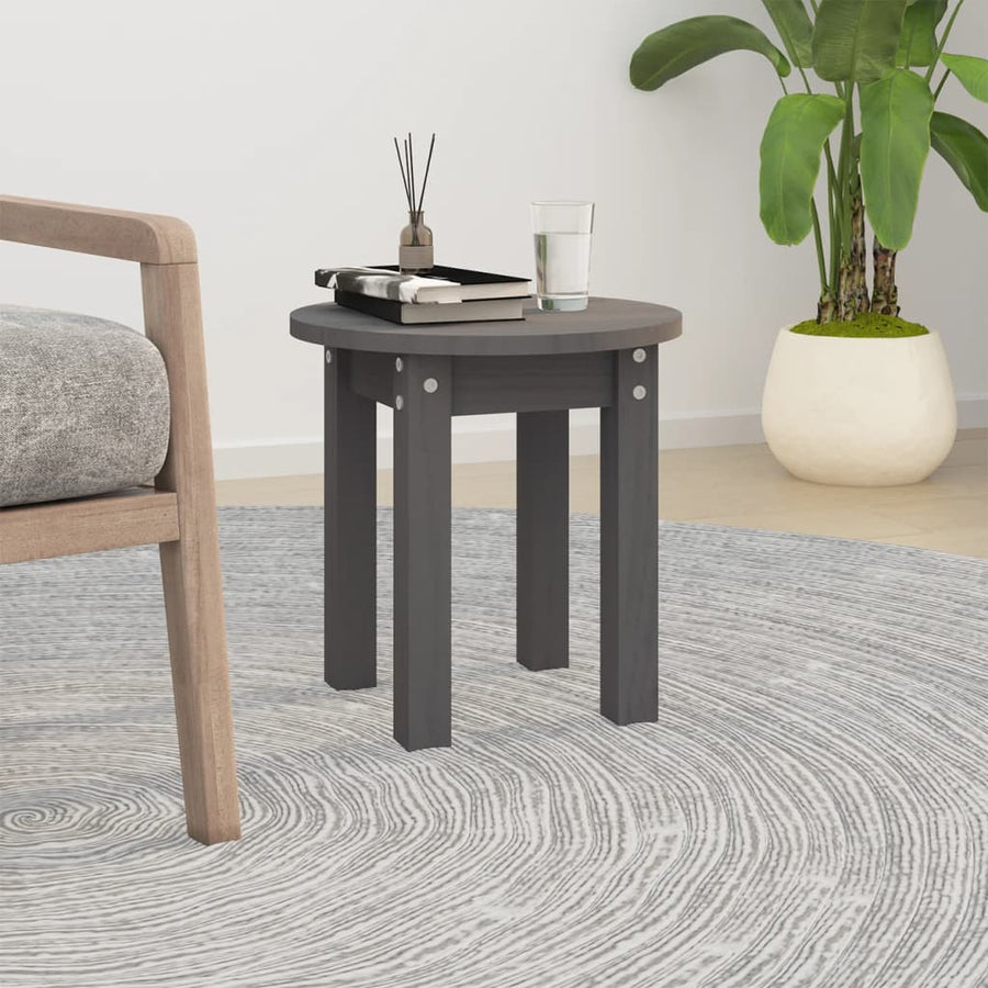 Salontafel Ø 35X35 Cm Massief Grenenhout Grijs