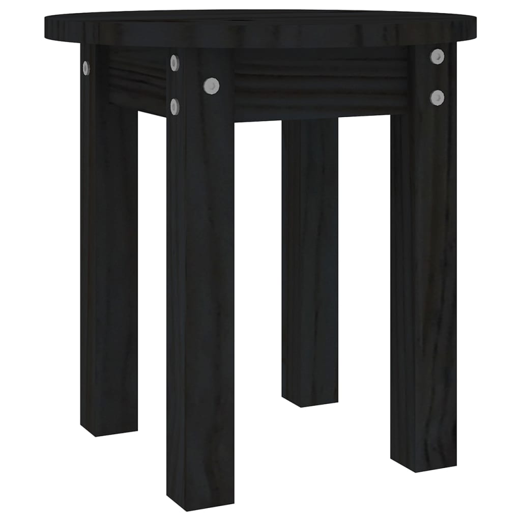 Salontafel Ø 35X35 Cm Massief Grenenhout Zwart