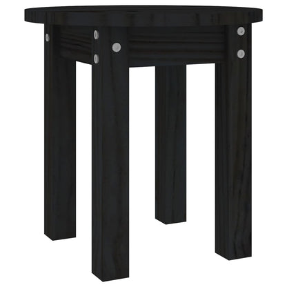 Salontafel Ø 35X35 Cm Massief Grenenhout Zwart