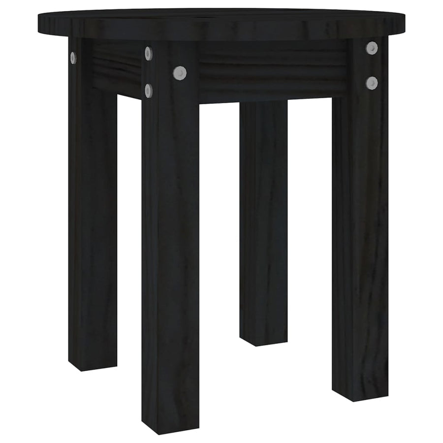 Salontafel Ø 35X35 Cm Massief Grenenhout Zwart
