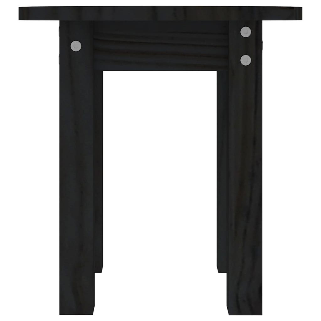 Salontafel Ø 35X35 Cm Massief Grenenhout Zwart