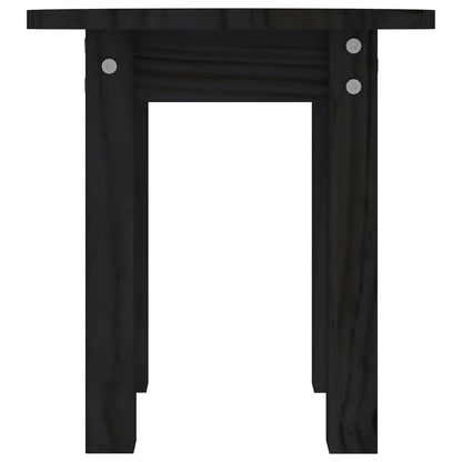Salontafel Ø 35X35 Cm Massief Grenenhout Zwart
