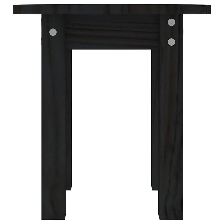 Salontafel Ø 35X35 Cm Massief Grenenhout Zwart