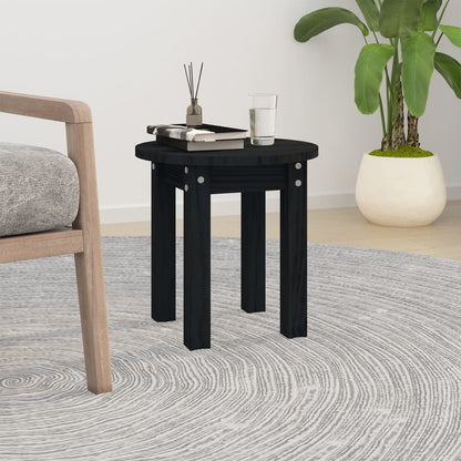Salontafel Ø 35X35 Cm Massief Grenenhout Zwart