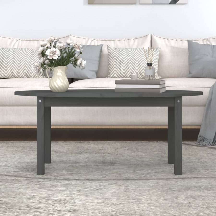 Salontafel 110x55x45 cm massief grenenhout grijs 110 x 55 x 45 cm Grijs