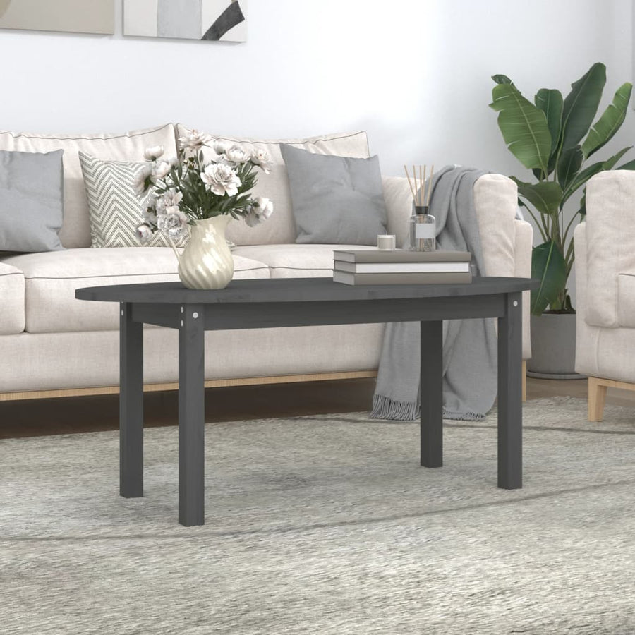 Salontafel 110x55x45 cm massief grenenhout grijs 110 x 55 x 45 cm Grijs