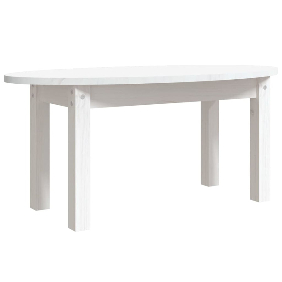 Salontafel Massief Grenenhout 80 x 40 x 35 cm Wit