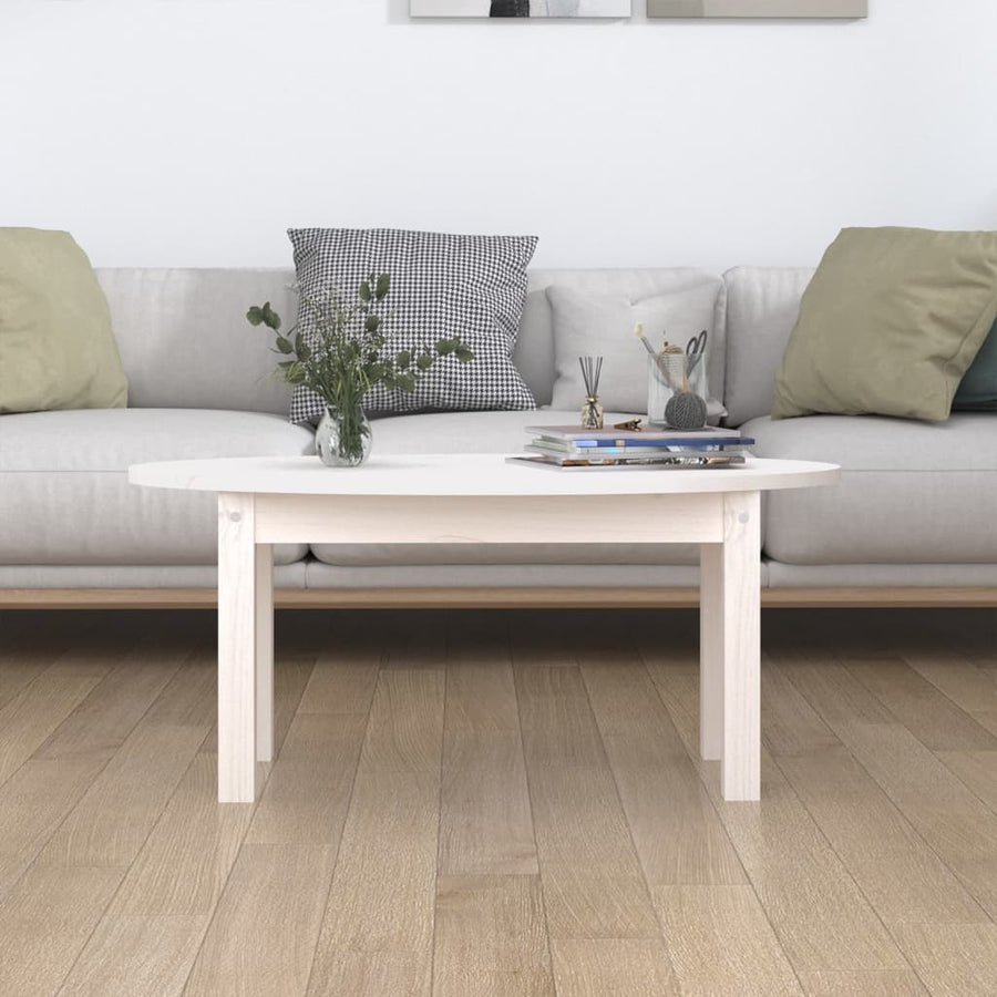 Salontafel Massief Grenenhout 80 x 40 x 35 cm Wit
