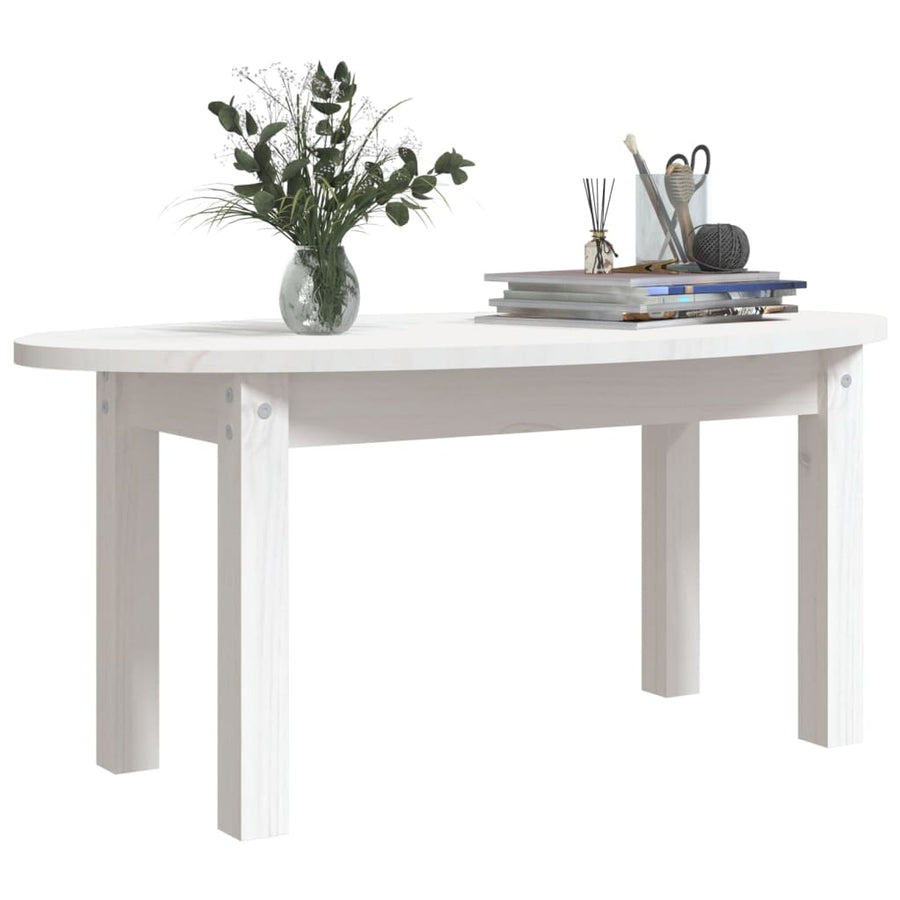 Salontafel Massief Grenenhout 80 x 40 x 35 cm Wit