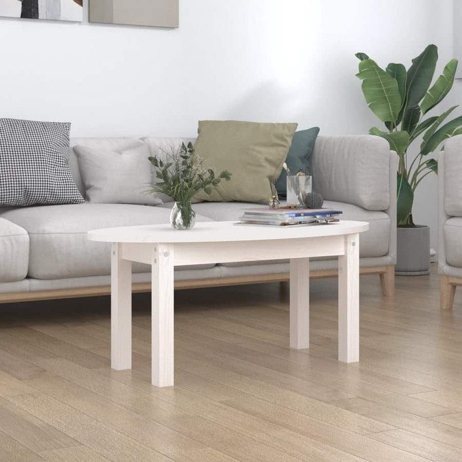 Salontafel Massief Grenenhout 80 x 40 x 35 cm Wit