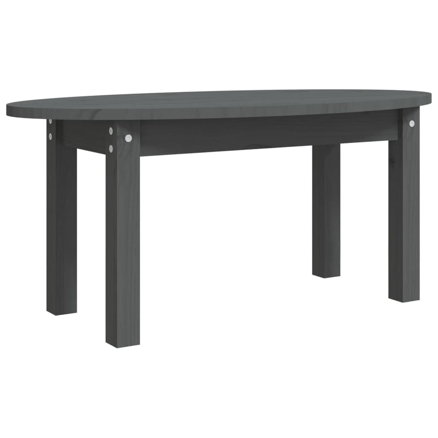 Salontafel 80X40X35 Cm Massief Grenenhout Grijs