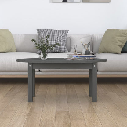 Salontafel 80X40X35 Cm Massief Grenenhout Grijs