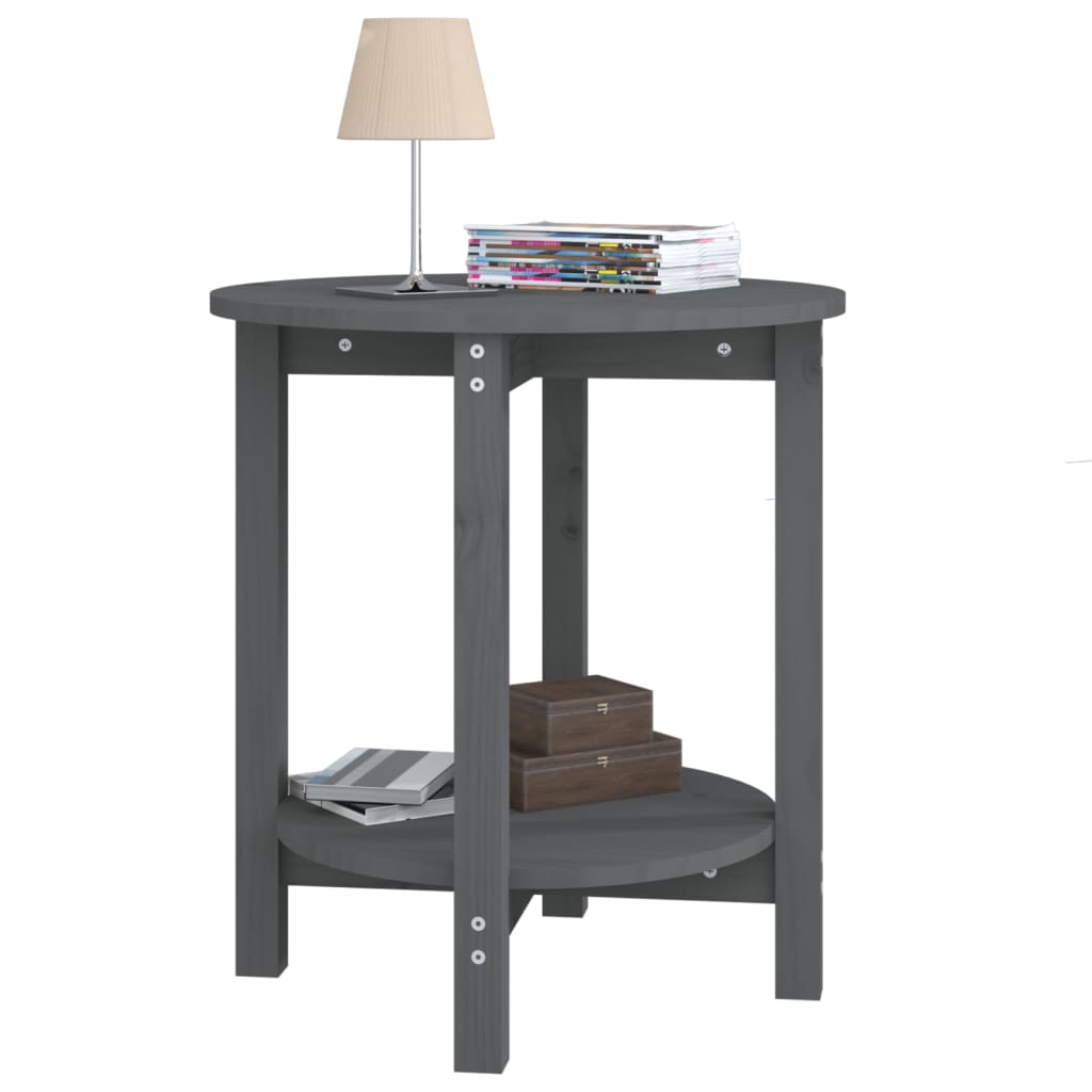 Salontafel Ø 55X60 Cm Massief Grenenhout Grijs