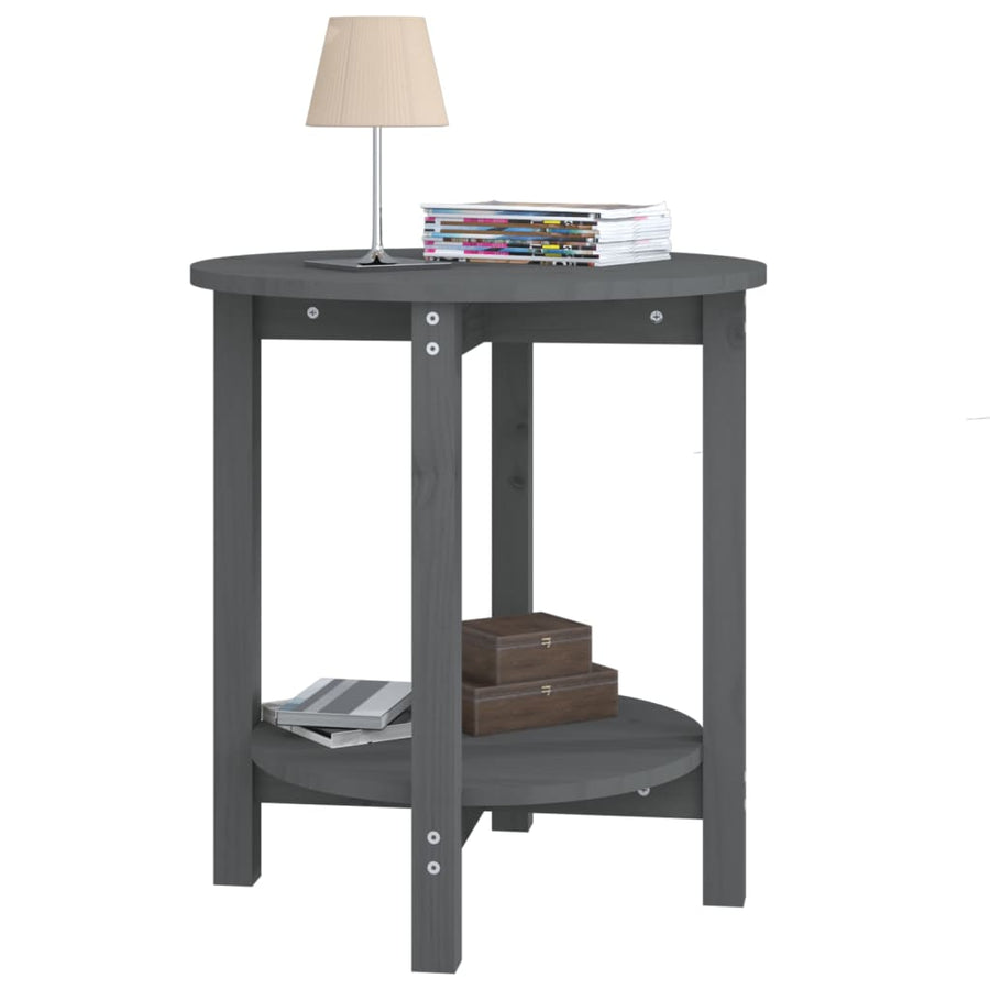 Salontafel Ø 55X60 Cm Massief Grenenhout Grijs