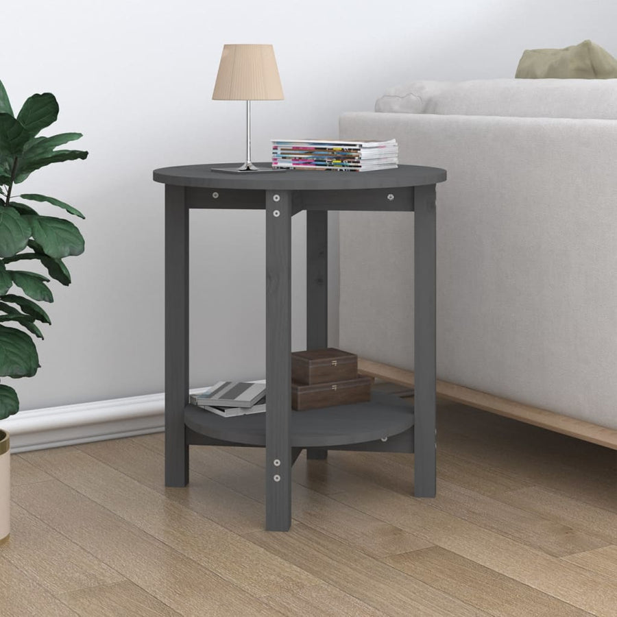 Salontafel Ø 55X60 Cm Massief Grenenhout Grijs
