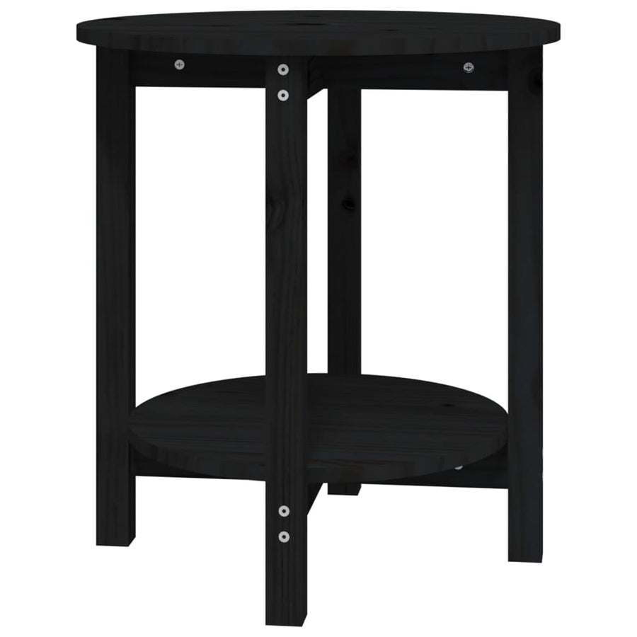 Salontafel Ø 55X60 Cm Massief Grenenhout Zwart