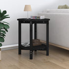 Coffee table Ø 55x60 cm solid pine wood black