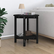 Coffee table Ø 55x60 cm solid pine wood black