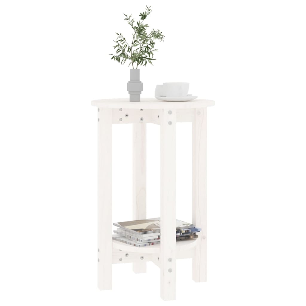 Salontafel Massief Grenenhout Ø 40 x 60 cm Wit