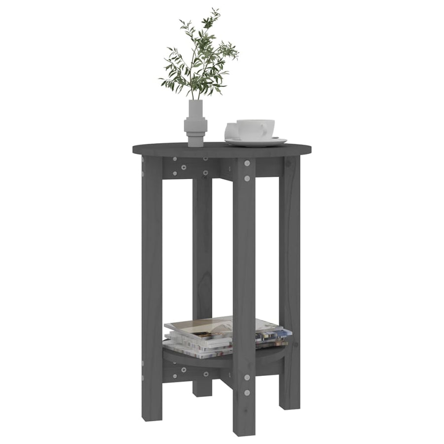 Salontafel Massief Grenenhout Ø 40 x 60 cm Grijs