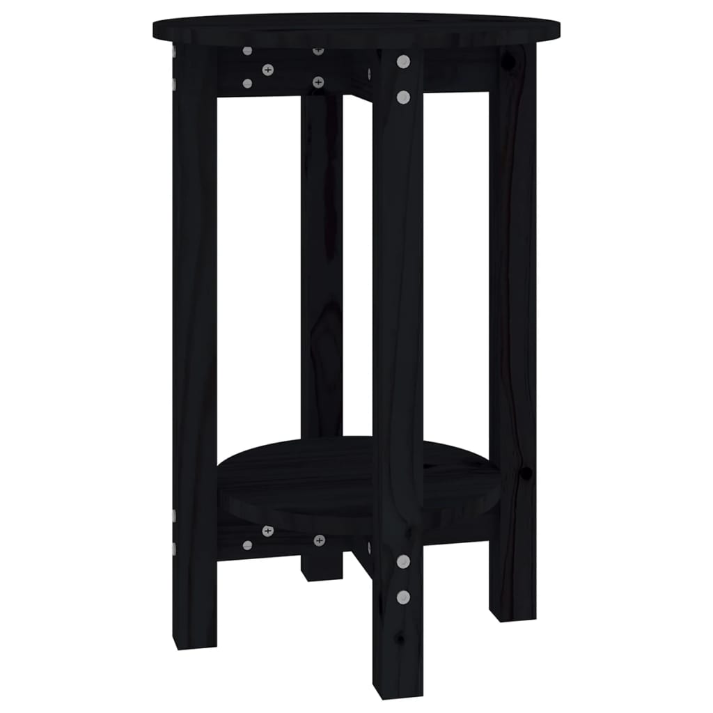 Salontafel Ø 40X60 Cm Massief Grenenhout Zwart