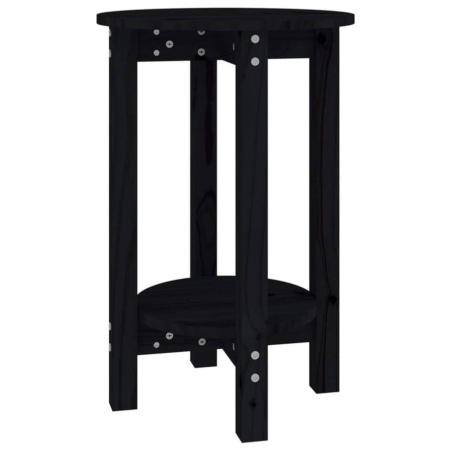 Salontafel Ø 40X60 Cm Massief Grenenhout Zwart