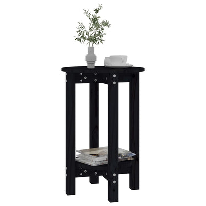 Salontafel Ø 40X60 Cm Massief Grenenhout Zwart