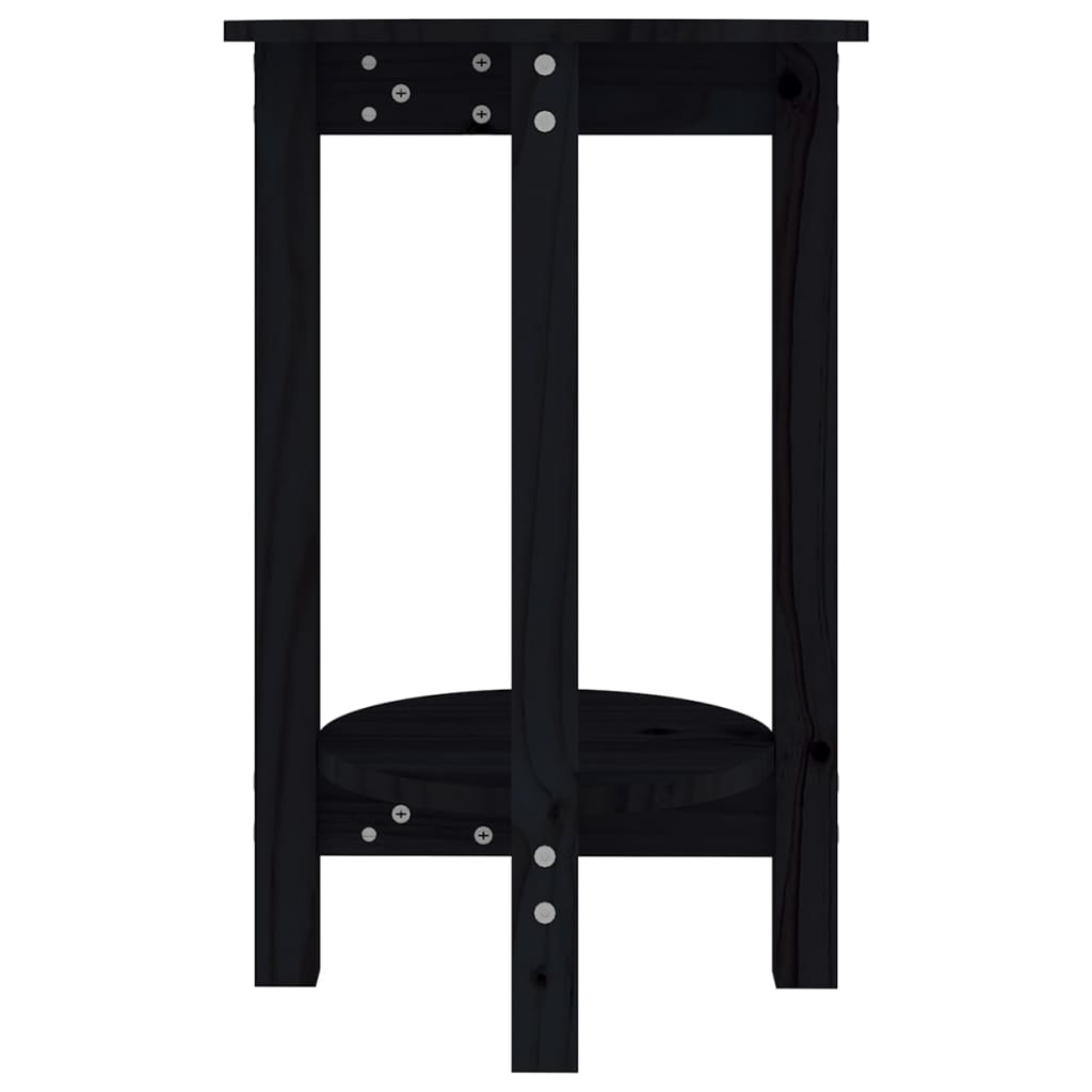 Salontafel Ø 40X60 Cm Massief Grenenhout Zwart