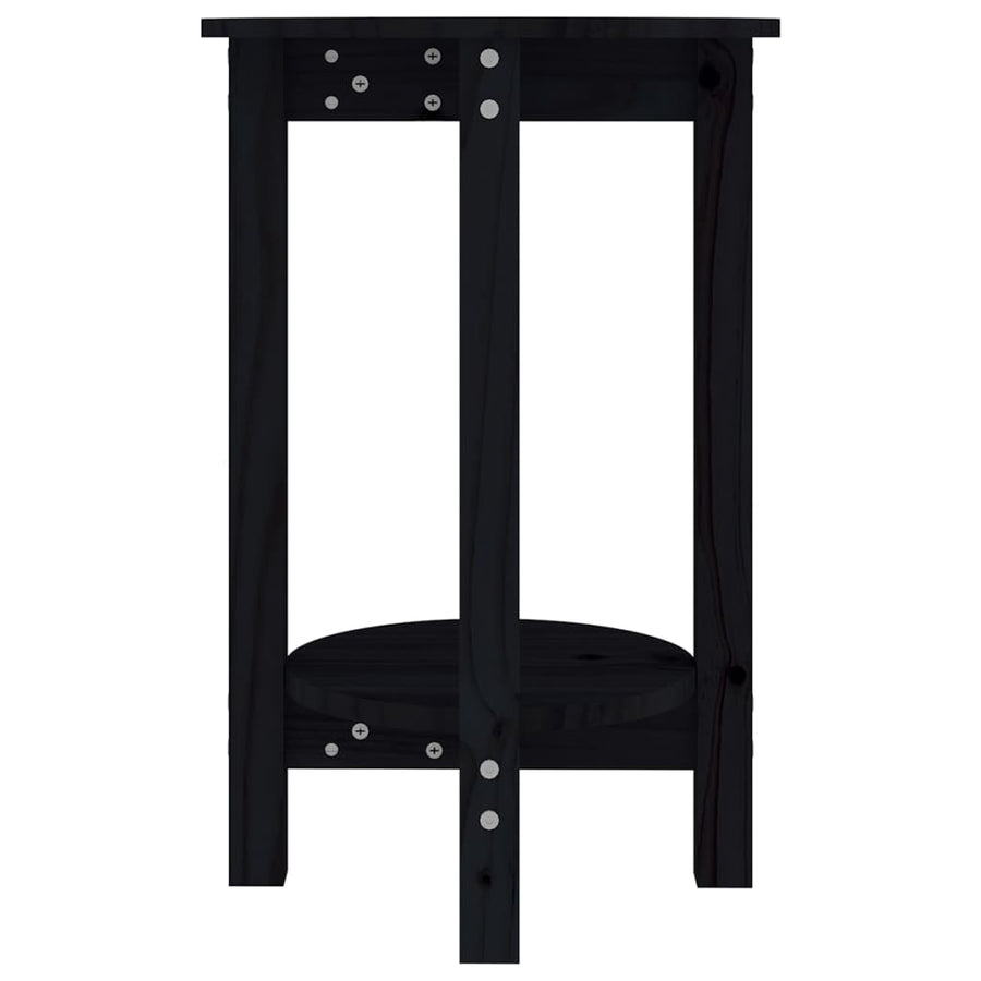Salontafel Ø 40X60 Cm Massief Grenenhout Zwart