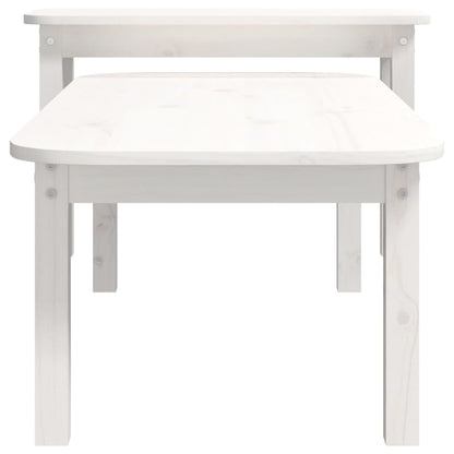 2-Delige Salontafelset Massief Grenenhout Wit
