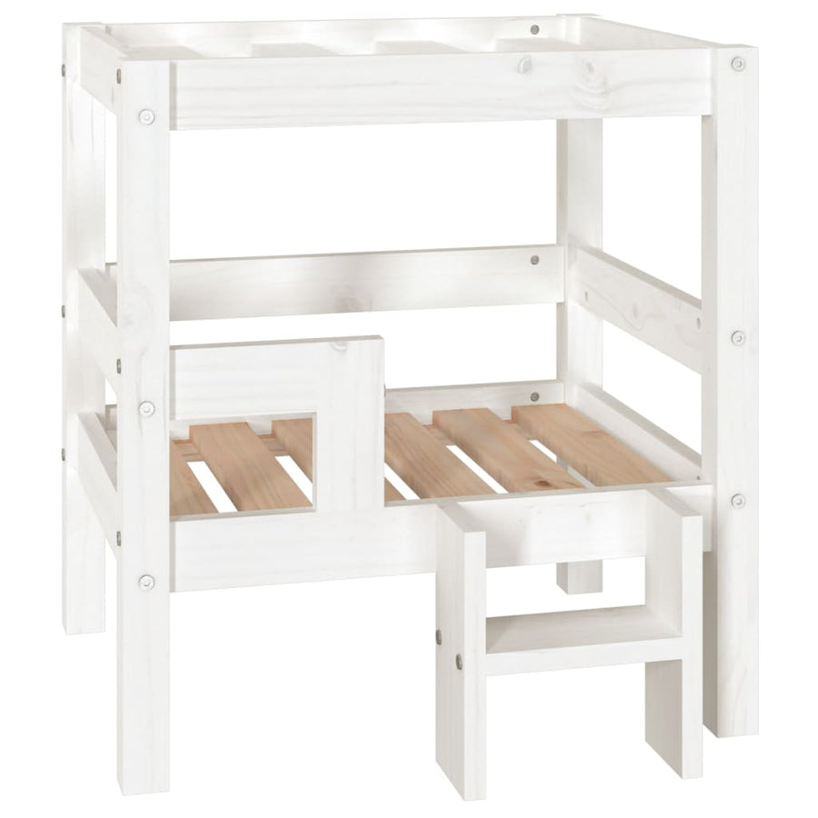 Hondenmand 55,5x53,5x60 cm massief grenenhout wit 55.5 x 53.5 x 60 cm Wit