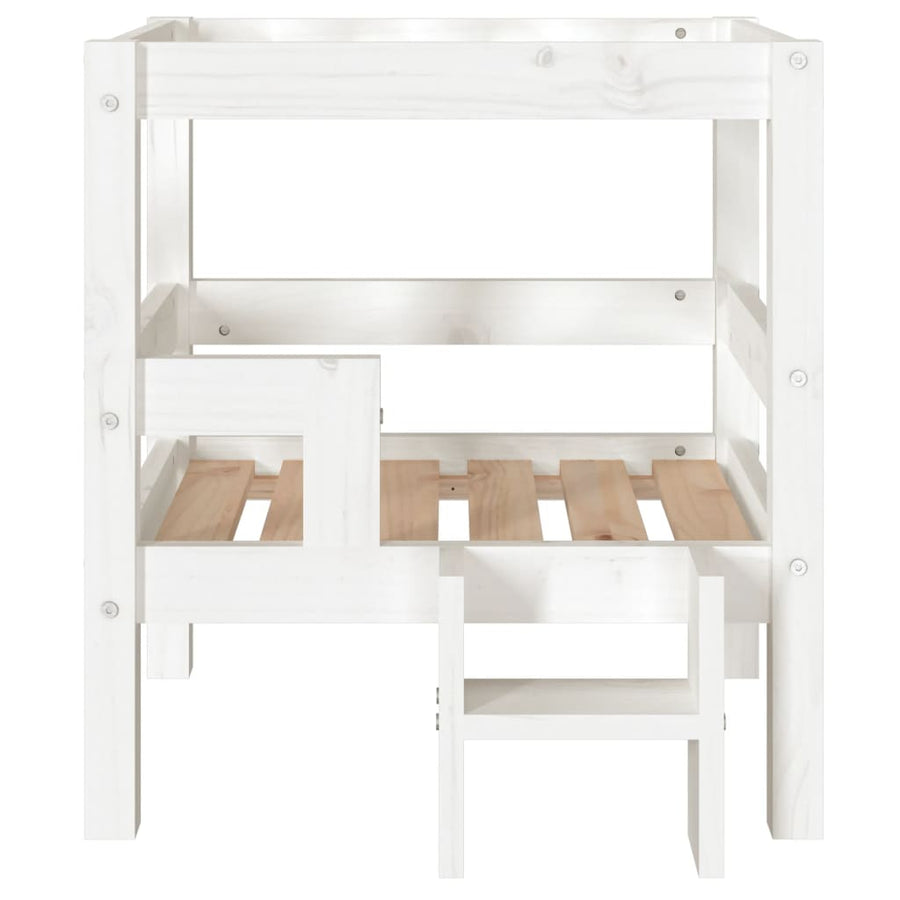 Hondenmand 55,5x53,5x60 cm massief grenenhout wit 55.5 x 53.5 x 60 cm Wit