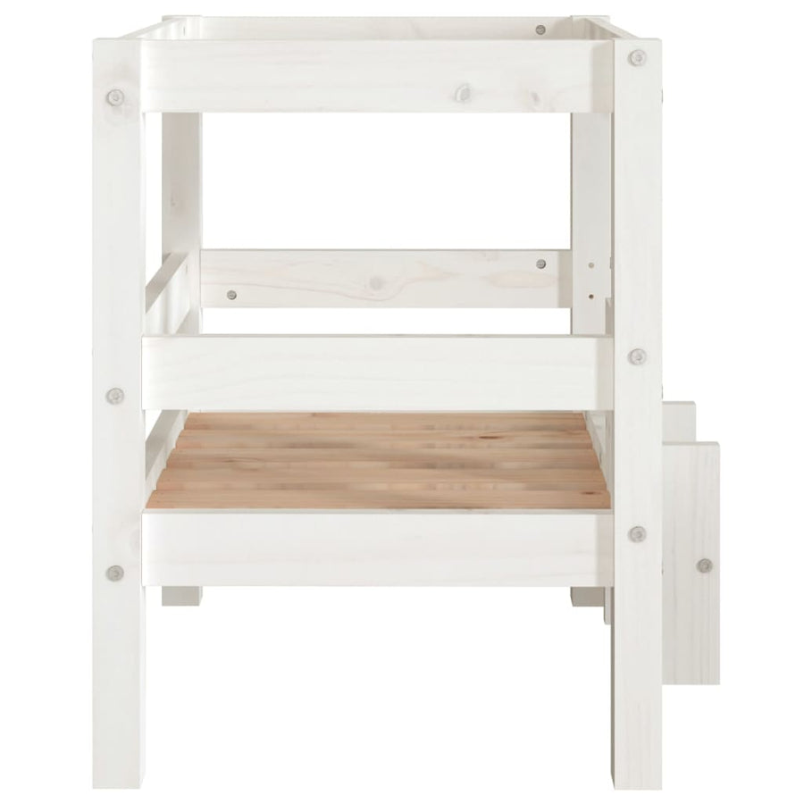 Hondenmand 55,5x53,5x60 cm massief grenenhout wit 55.5 x 53.5 x 60 cm Wit