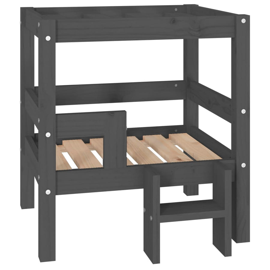Hondenmand 55,5x53,5x60 cm massief grenenhout grijs 55.5 x 53.5 x 60 cm Grijs