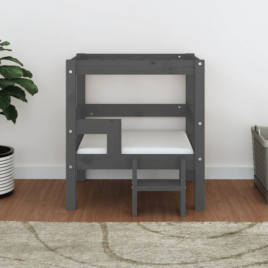 Hondenmand 55,5x53,5x60 cm massief grenenhout grijs 55.5 x 53.5 x 60 cm Grijs
